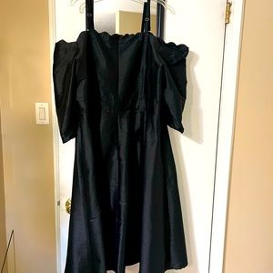 Black cold shoulder dress